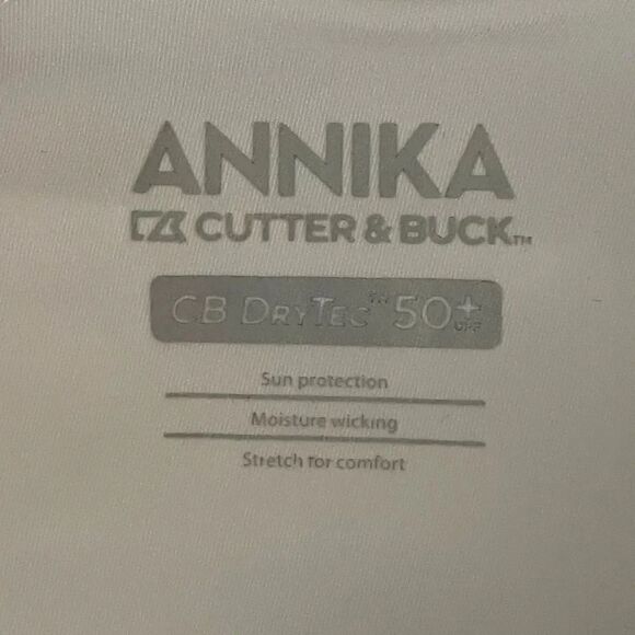 ANNIKA CUTTER & BUCK White Pink  Stretch UV Protection Golf Tennis SZ S #1258 - Picture 6 of 10